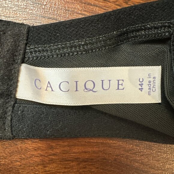 Cacique Black Lace Underwire Bra Size 44C - Picture 4 of 4